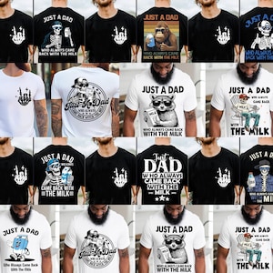 Just A Dad With The Milk Png Bundle, Funny Skeleton Dad Png Bundle