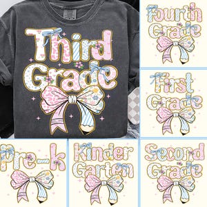 Preppy Back to School Floral Bundle Png, First Day Of School Png, Preppy School Png, School Png, First/Second/Third Grade Png