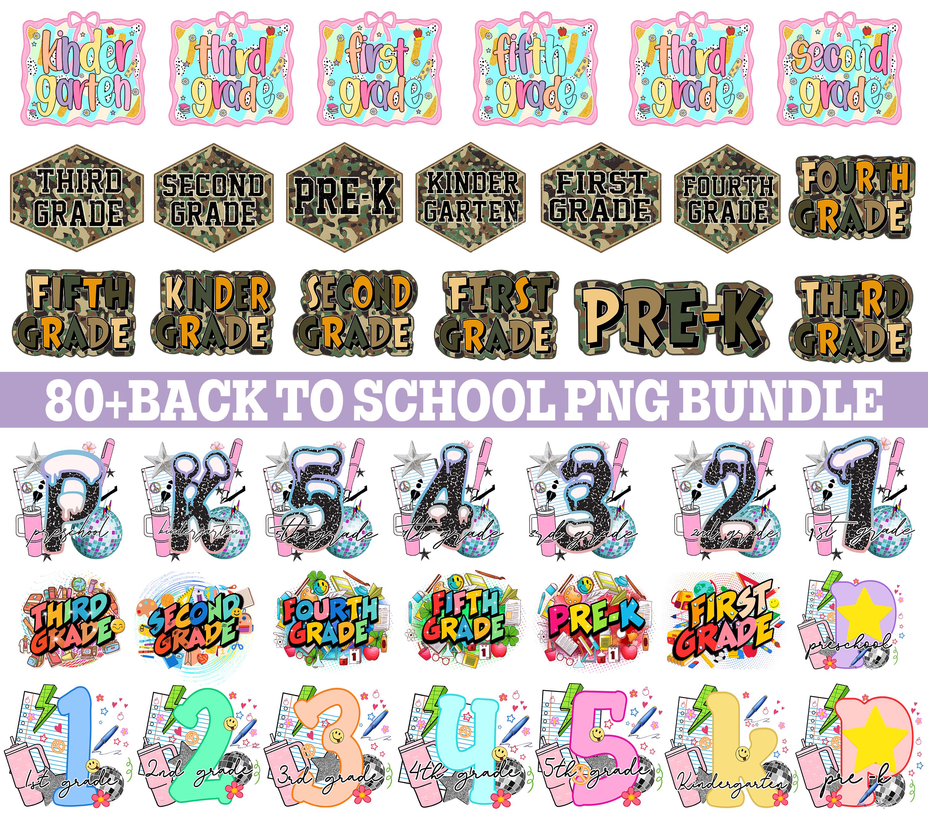 80+Retro Coquette Back to School Bundle, Kindergarten, First Day Of School Png, Teacher Png, First/Second/Third Grade Png, School Png