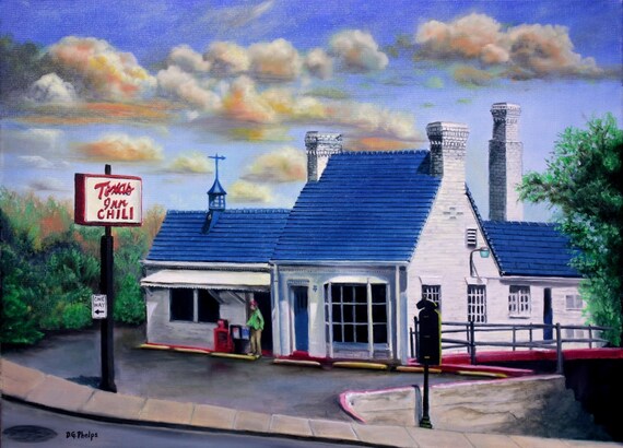 Texas T Room Print Texas Tea Room Lynchburg Blue Landscape Realism Painting Artwork For Sale Realism Art Prints For Sale Art Prints