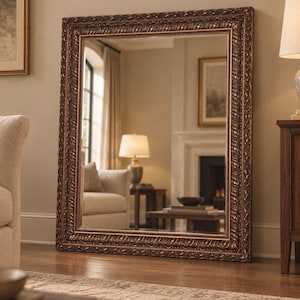Wood Carved Tall Mirror - Etsy