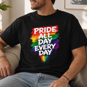 Camiseta Pride All Day Every Day, camiseta Rainbow Pride 100% algodón S-5XL