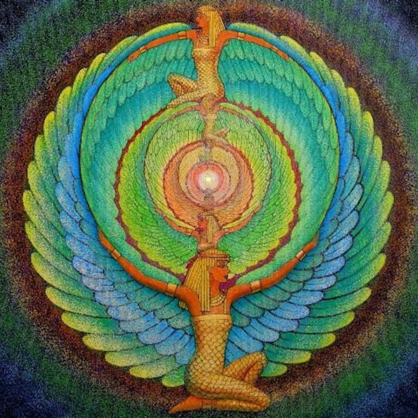 ISIS GODDESS Mandala Egyptian Spiritual Meditation Art Print of Painting by Sue Halstenberg