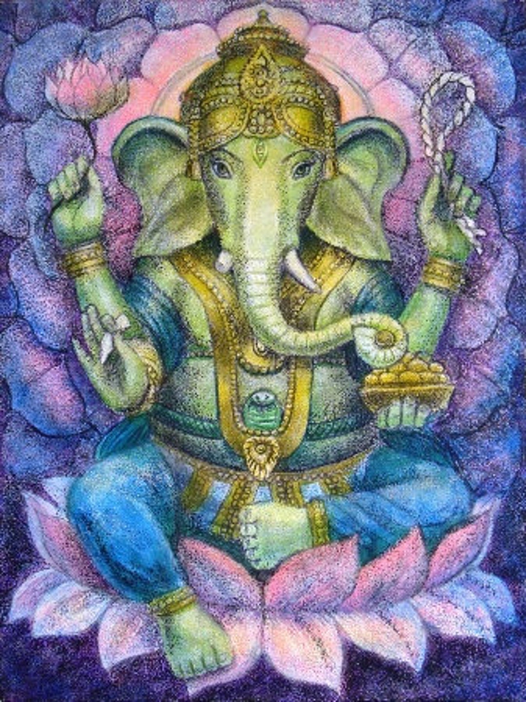 GANESHA LOTUS Hindu India Elefante Arte Espiritual Cartel Impresión  Meditación Budista por Sue Halstenberg - Etsy México, image size:1080x1442