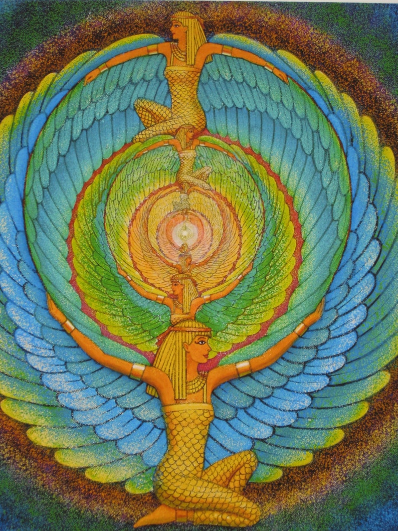 ISIS GODDESS Mandala Egyptian Spiritual Meditation Art Print of Painting by Sue Halstenberg image 2