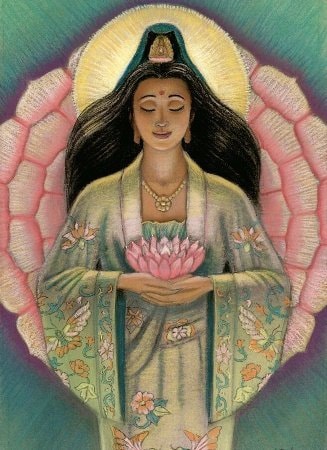 KUNSTRASEN クンストラーゼン (S)praying for love Buy KUANYIN PINK LOTUS Blossom Zen Buddhist Spiritual