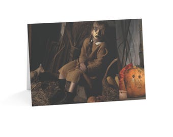Haunted Harvest Halloween Card | Surreal Spooky Art | Single Card