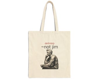 definitely ~not jim Tote Bag | Tattooed Thinker Art | Natural Cotton Canvas Shopper