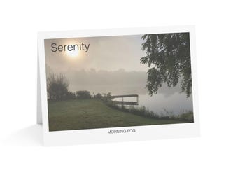 Serenity Morning Fog Greeting Card | Peaceful New England Art | Blank Inside | Single Card