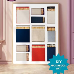 BLANK MATCHBOOK Template | Digital Download | Customizable Matches | Personalized Digital Matchbook Gift | DIY Large Customized Matchbox Art