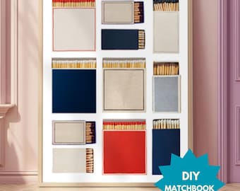 BLANK MATCHBOOK Template | Digital Download | Customizable Matches | Personalized Digital Matchbook Gift | DIY Large Customized Matchbox Art