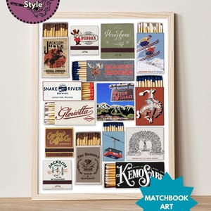 JACKSON HOLE Matchbook | Wall Decor Instant Download | Jackson Hole Digital Print | Jackson Hole Bars, Restaurants, & Popular Locations