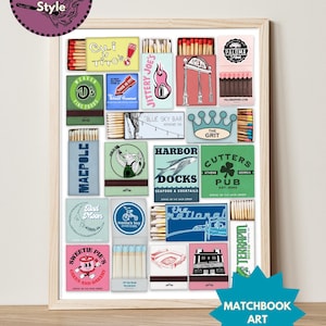 ATHEN Streichholzbrief | Wand Dekor Instant Download | Athen Bars, Restaurants und beliebte Orte