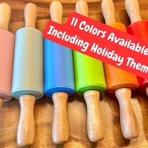 NEW COLORS! Silicone Rolling Pin - Kids Sensory Toys - Kids Accessories - Play Dough AND Baking