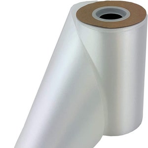 Grand Opening Ceremony White Ribbon - 6&quot; x 25 Yards, Double Wide, Wedding, Reception, Christmas, Wreath, Aisle Decor, Anniversary