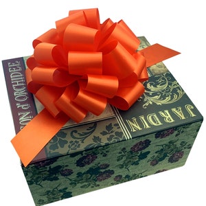 Large Orange Gift Pull Bows - 9" Wide, Set of 6, Easter, Spring, Birthday, Baby Shower, Fundraiser, School Colors, Office, Decoration