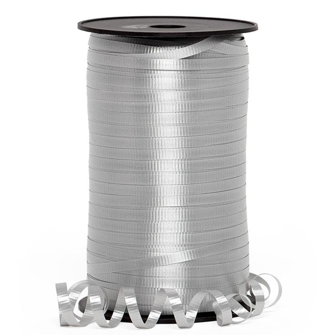 Crimped Ribbon Silver Crimped Curling Ribbon - 500 Yards, 3/16
