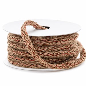 Burlap Soft Braid Cord Ribbon - 8mm x 10 Yards, Labor Day, Fall, Election Day, Veterans Day, America, Thanksgiving, Christmas, Wreath