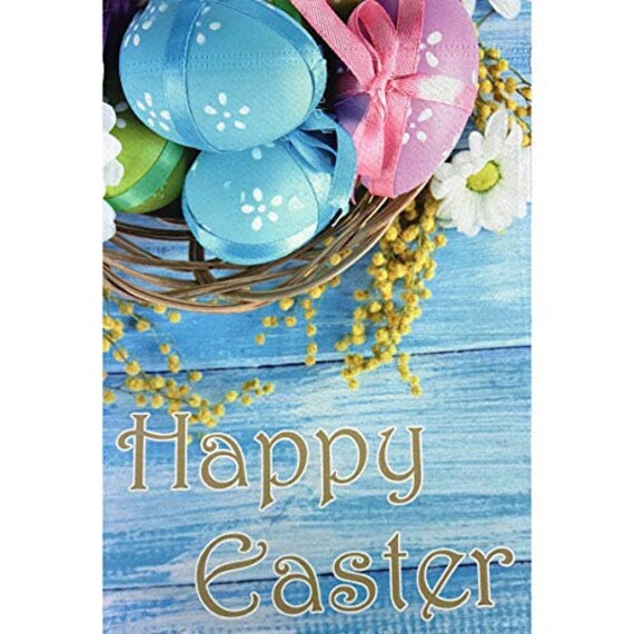 Happy Easter Eggs Garden Flag 12 X 18 Double Etsy