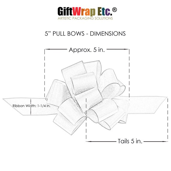 White Christmas Gift Pull Bows - 5 Wide, Set of 10, Wedding Decor,  Valentine's Day, President's Day, Gift Bows, Wreath, Presents, Birthday