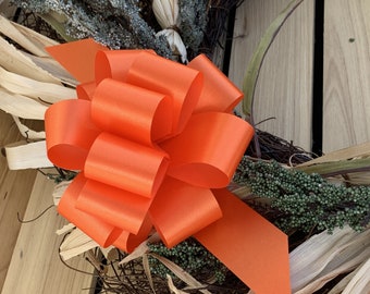 Orange Halloween Pull Bows - 5" Wide, Set of 10, Thanksgiving, Christmas Gift Ribbon, Gift Basket, Decoration, Birthday, Fundraiser, Easter