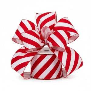 Red & White Striped Ribbon - 4" x 10 Yards, Labor Day, Fall, Election Day, Veterans Day, America, Christmas, USA, Wreath