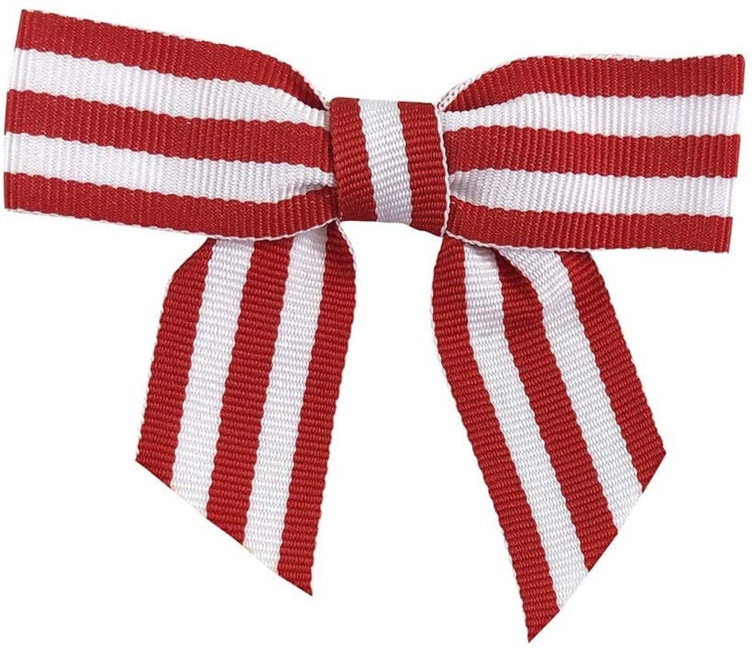 Pre-Tied Red Satin Bows - 4 1/2 Wide, Set of 12, Wired Craft Ribbon,  Christmas, Valentine's Day, Wedding Embellishments, Gift Basket, Birthday