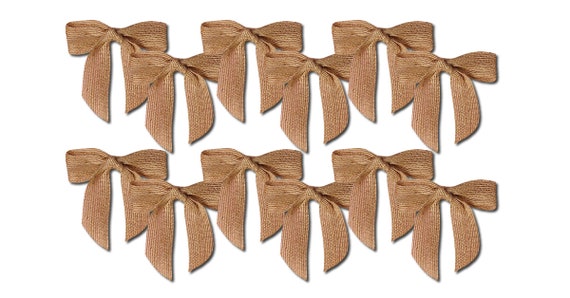 Pre-Tied Natural Jute Burlap Bows - 3 Wide, Set of 12 — GiftWrap Etc