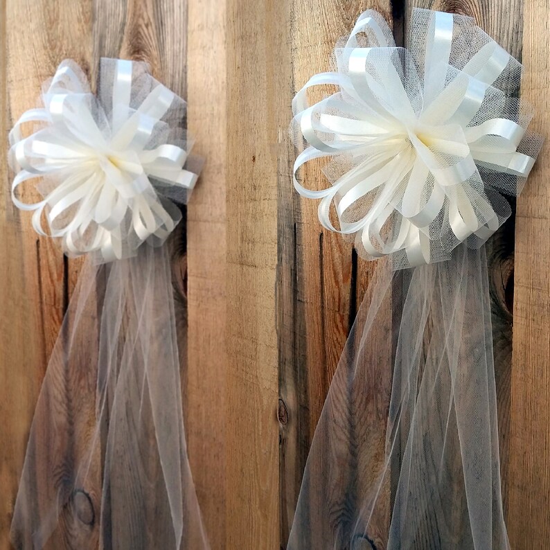 Large Assembled Ivory Wedding Pew Bows Church Decorations - Etsy