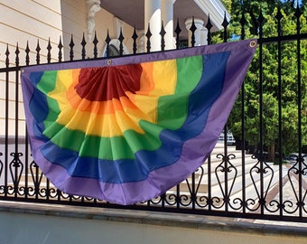 Colorful Rainbow Bunting Pride Flag – 3' x 6', Rainbow Flag, Pride, Easter, Gay Pride, Rainbow Decor, Birthday, LGBTQ Flag, Pride Month