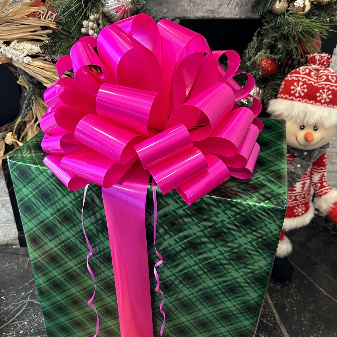 Big 25" Fuchsia Pink Car Bow - Fully Assembled, Perfect For Breast Cancer Awareness
