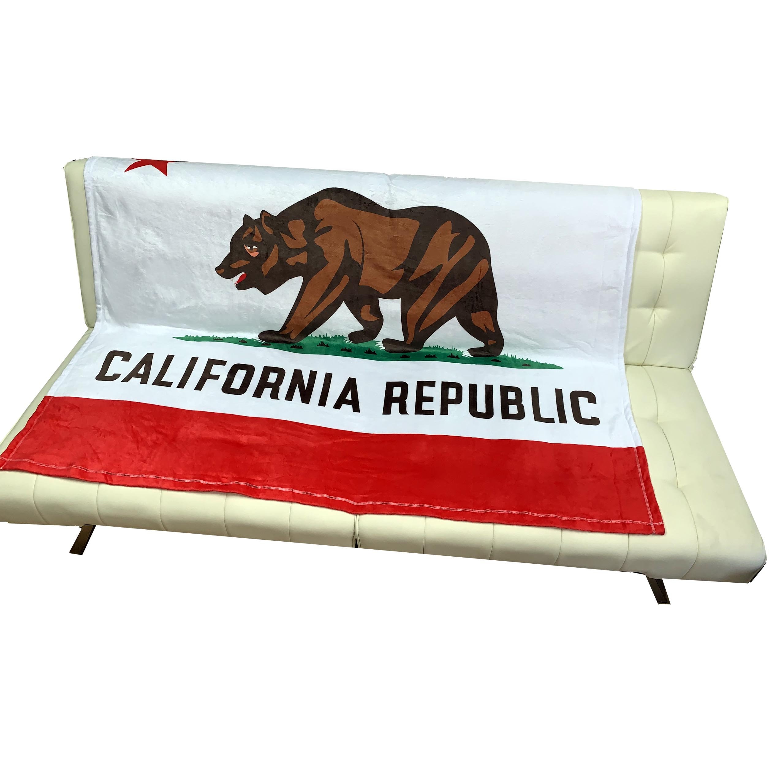 Kalifornien Flagge Überwurf Für Couch – 127x152,4 Cm, Aus Weichem Fleece, Bärenflagge Design