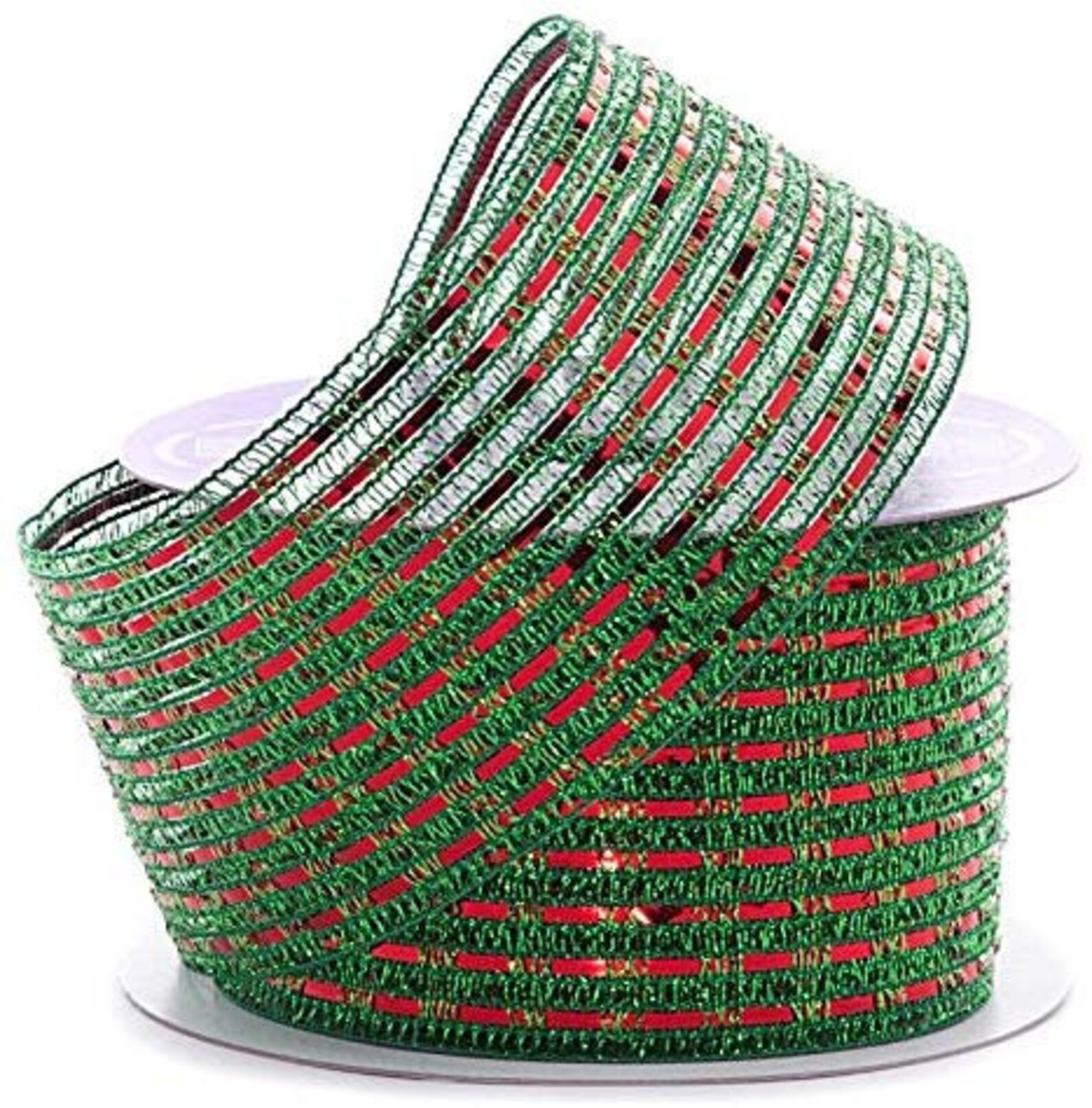 Metallic Tinsel Striped Christmas Ribbon 2 1/2 x 10 Etsy