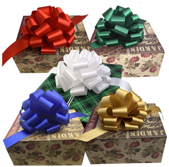 Grandes lazos de regalo de Navidad surtidos 9 de ancho, juego de 5, oro,  blanco, verde, azul, rojo, regalos, canasta de regalo, cumpleaños,  recaudación de fondos, corona -  México