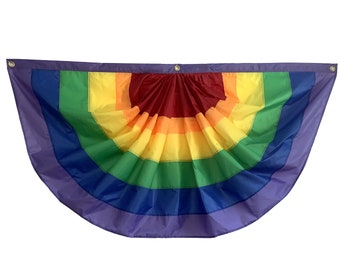 Rainbow Happy Face LGBT Gay Pride 3 metre long 10 flag bunting 