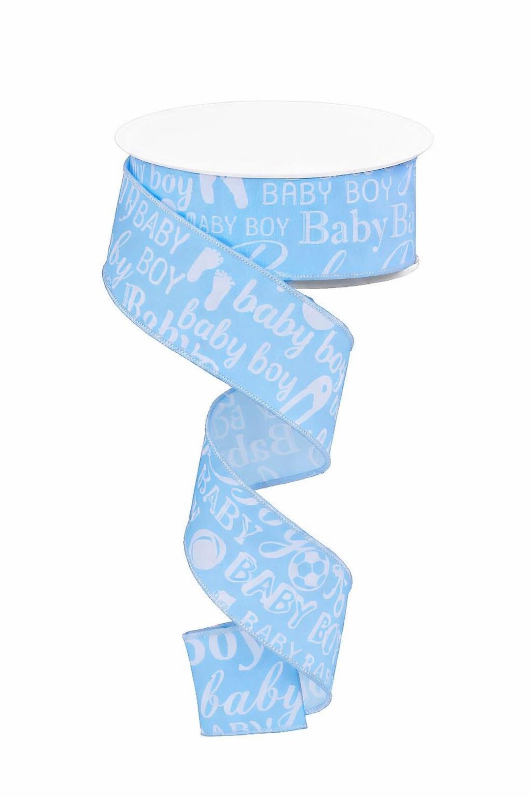 Baby Boy Decorative Wired Ribbon - 1 1/2
