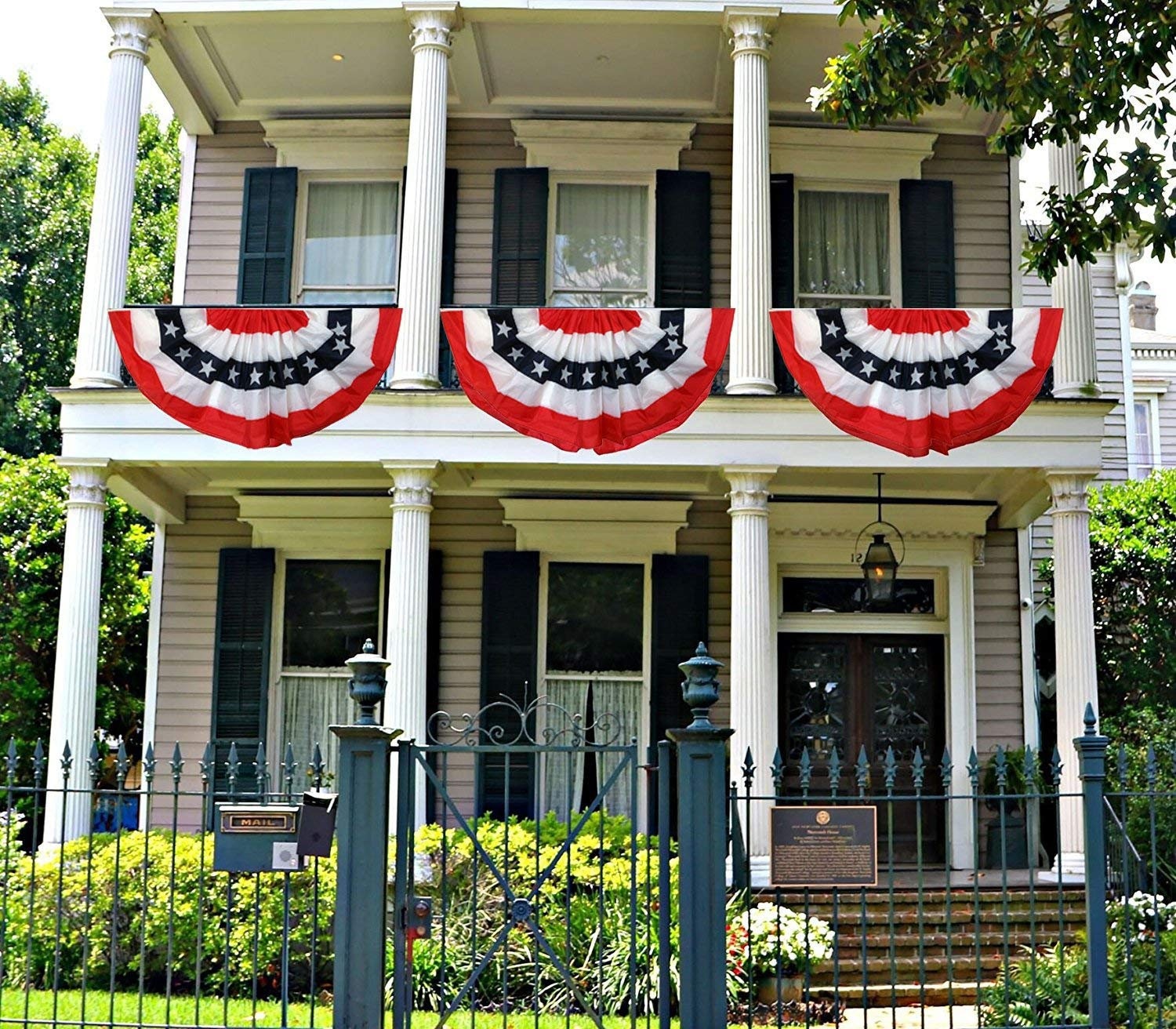 Patriotic Bunting Banner American Flag - 3' x 6' Pleated Fan …