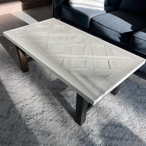 Coffee Table, Modern Rustic, Handcrafted, Geometric Pattern, Custom Wood Furniture, Living Room Decor, Unique Centerpiece