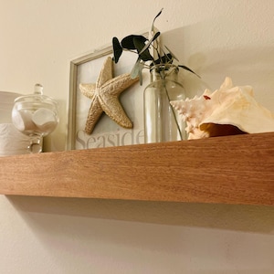 Floating Shelf Mahogany, Thick Floating Shelves, Heavy-Duty Shelf, Custom Wood Shelf, Mantle, Any Dimension, Any Finish, Rustic Wooden Shelf