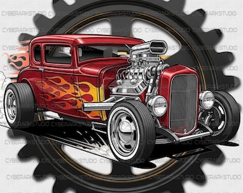 Hot Rod T-shirt Graphics Collection, je krijgt alle 5 stuks voor 1 lage prijs.