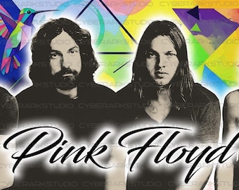 Grafika na koszulkę Pink Floyd lub tło pulpitu. Idealne dla wszystkich fanów Pink Floyd. (1 szt.)