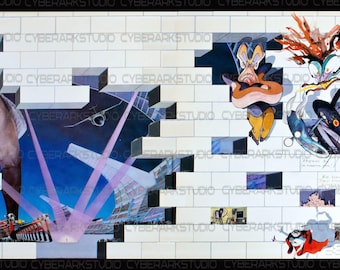 Pink Floyd Original Gate Fold-albumomslag digitaal gerestaureerd.