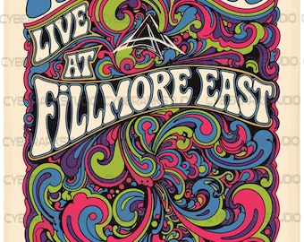 Oryginalne plakaty z koncertu Pink Floyd Fillmore East z: 16 kwietnia 1970 r. (5 szt.)