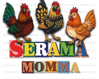 T-shirt med grafik med en Serama Chicken-motiv.