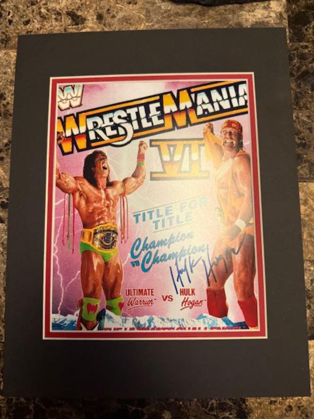 hulk-hogan-autograph-8x10-photo-facsimile-matted-etsy
