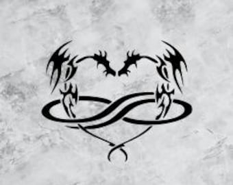 Archivo SVG y PNG de corazón de dragón infinito