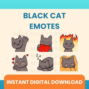 Cat Emotes - Pack of 6 | Twitch | Discord | YouTube | Streaming | Live Stream | Chibi | Cute | Kawaii | Emoji | Static emotes for streaming