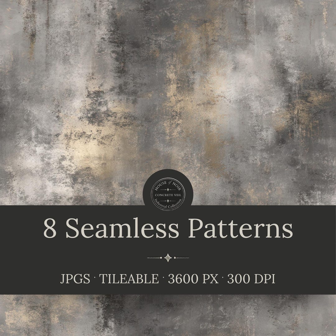 Concrete Texture Seamless Patterns, Industrial Grunge Digital Paper ...
