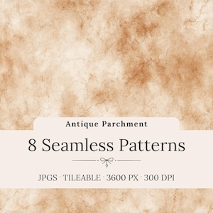 Antique Parchment Seamless Patterns: Warm Brown Paper Textures, Vintage Aged Backgrounds (Digital Download)