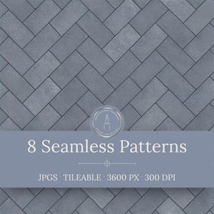 Pavers Seamless Patterns Pack - Bluestone Herringbone Architectural Rendering Textures (Instant Download)